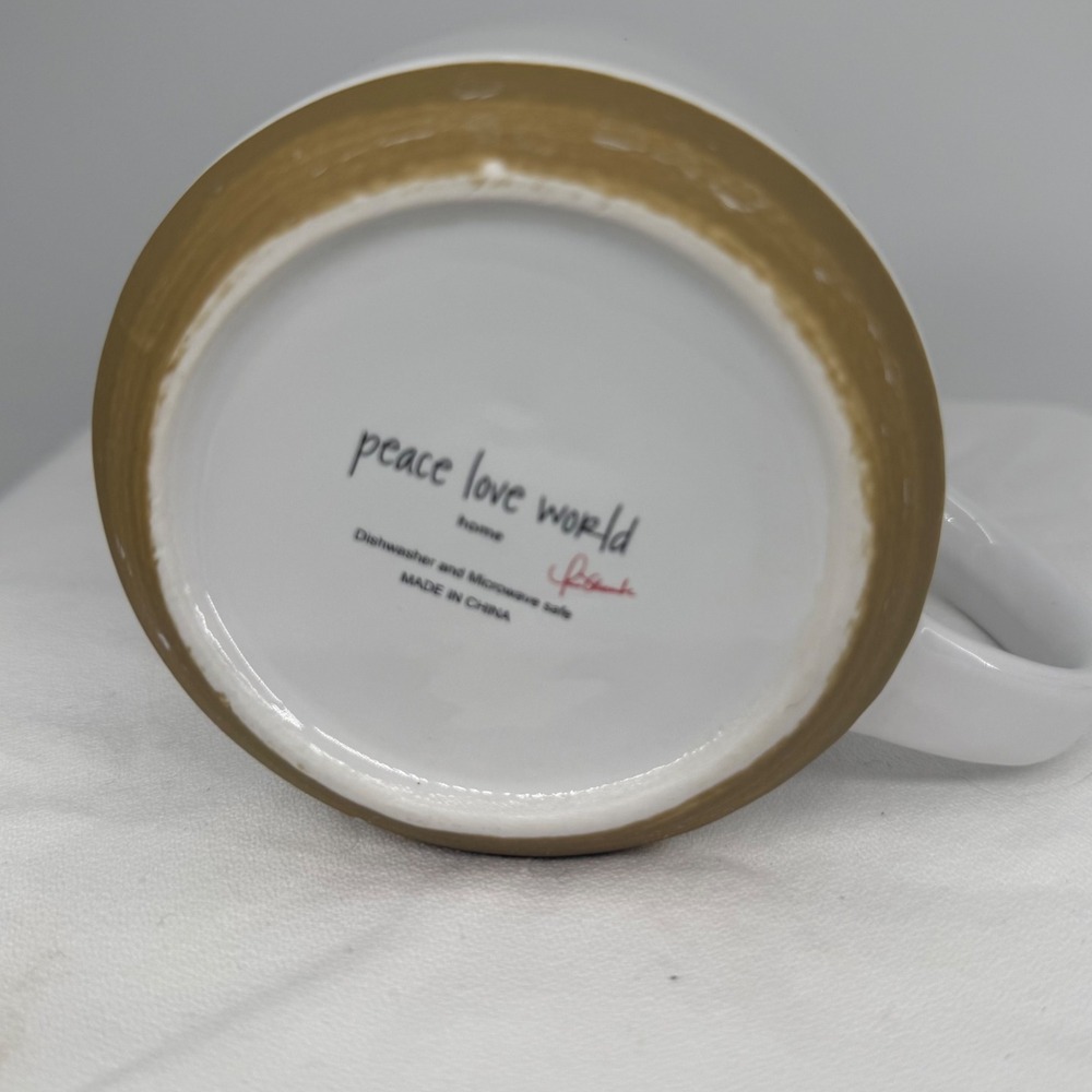 Peace Love World White‎ Coffee Mug I Love Us Ceramic Cup Dishwasher Safe - Picture 4 of 6